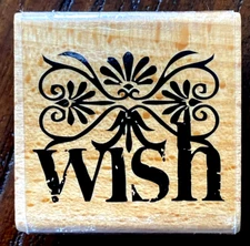 STUDIO G Kolette Hall "WISH" Floral Rubber Stamp Hampton Art