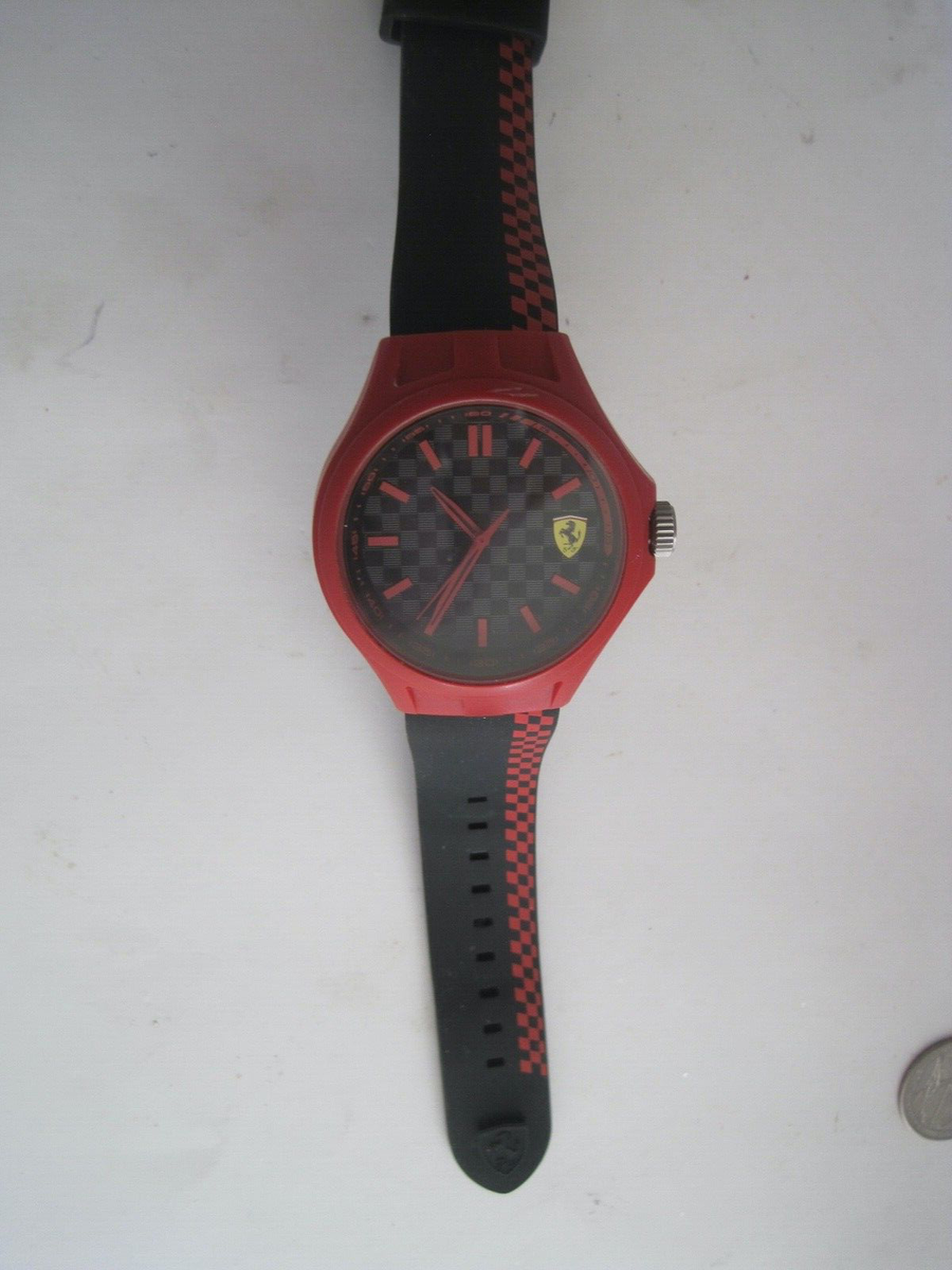 Ferrari Watch Red & Black Racing Style (Needs Battery) | eBay