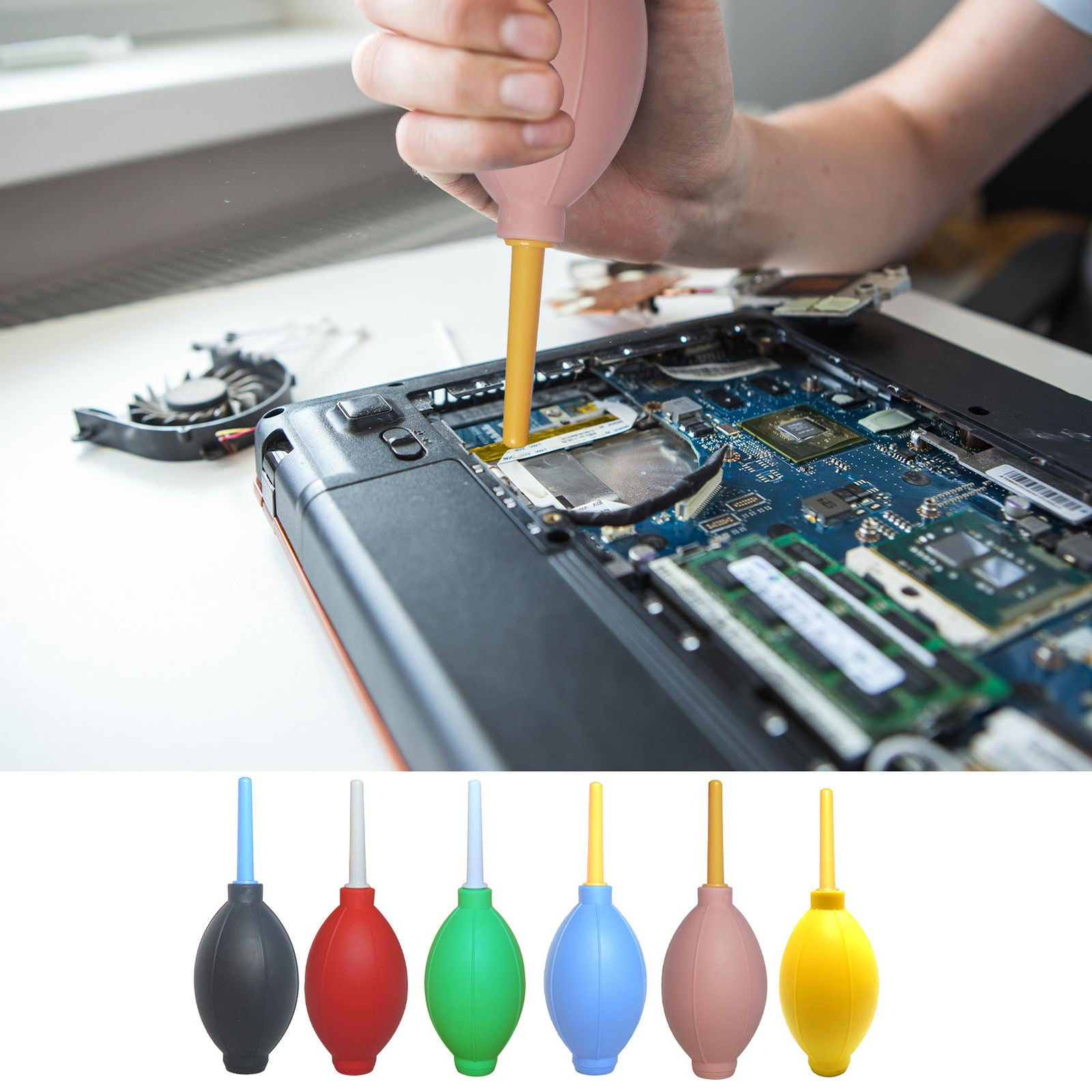 2X Air Blower for Hearing Aids Mini Squeeze Ball Pump Duster Ear mold Dust Clean