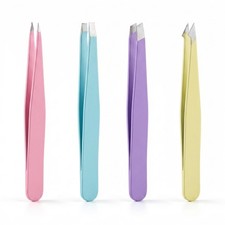 4 Pcs Stainless Steel Eyebrow Tweezers Precision Kit for Facial Hair Lash