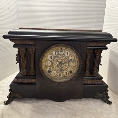 Antique 1800 s Seth Thomas ''Shasta'' Style Adamantine Mantle Clock  Condition!