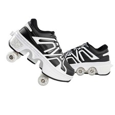 2-in-1 Roller Skate Shoes - Unisex Retractable Roller Skates with 4 Wheels,Sk...