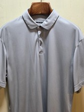 PGA TOUR Polo Shirt Mens Large Gray Solid Golf Performance Short Sleeve Top