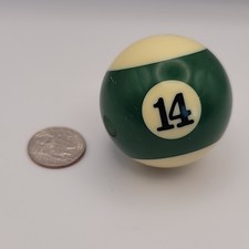 Vintage Billiard Ball / Pool Table Ball 2" Diameter VTG Green Striped 14 Ball