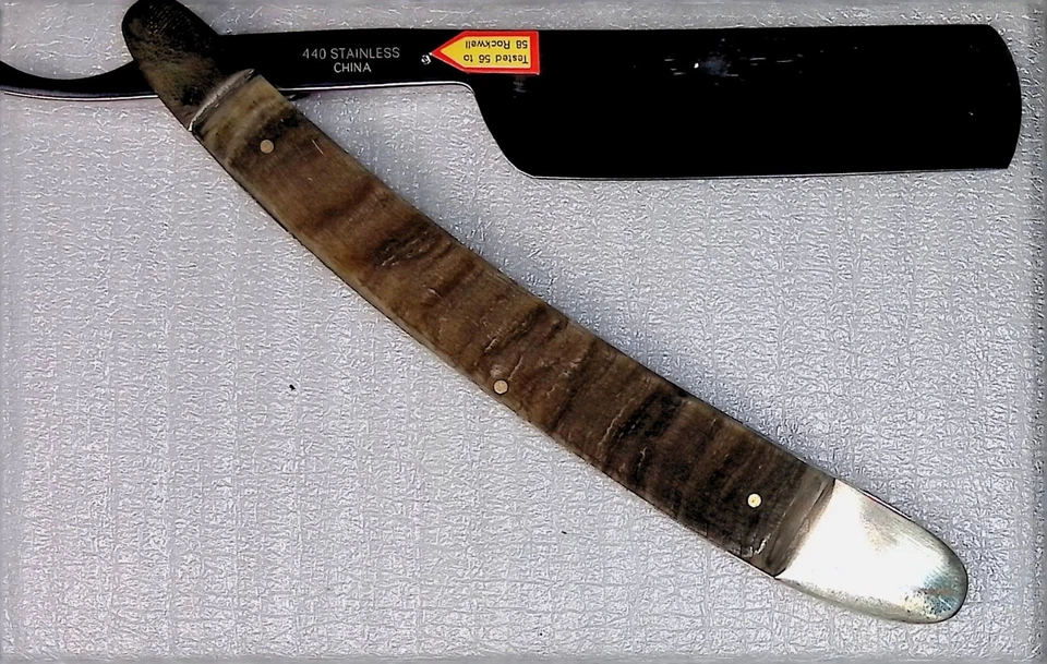 Steel Warrior, Straight Razor w/ Rams Horn Handle SW-128RH NEW IN BOX - Image 3 of 3