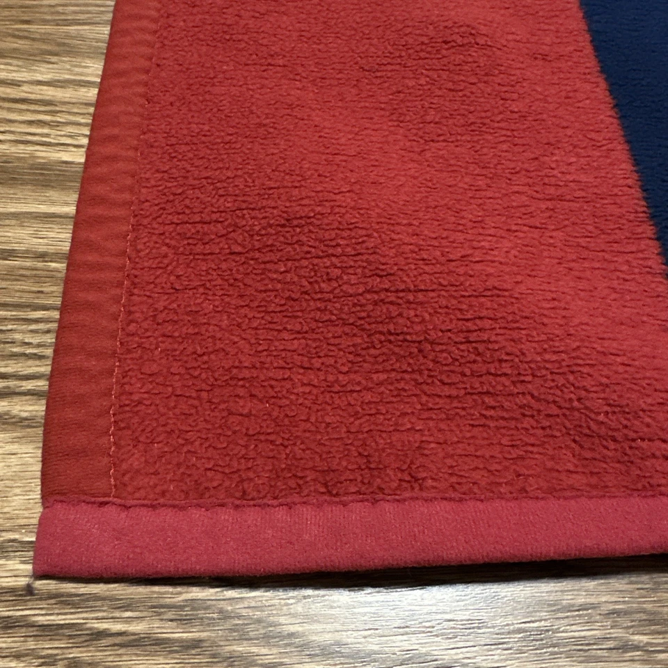 Ibena Fleece Blanket Germany Reversible Blue Red White Cozy Throw Stripes 73x56 - Image 3 of 4