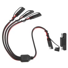 10AWG SAE Y Splitter 1 to 3 Cable 1.8 ft with Caps  Polarity Reverse Adapter
