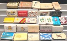 Lot de 27 mini porte savon vintage motel/hôtel marques nominatives fun collection
