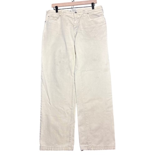 Versace Jeans Couture, Vintage 90's Versace Jeans Couture Wide Leg Jeans Ivory Made in Italy Men's 34