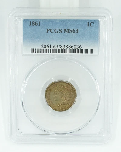1861 PCGS MS63 Indian Head Cent
