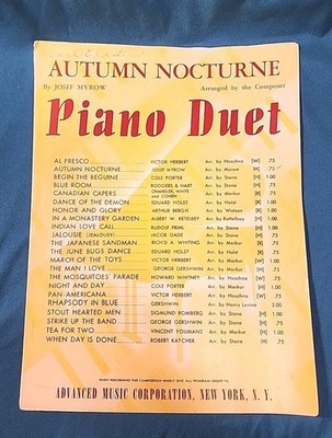 Autumn Nocturne Piano Duet Four Hands Josef Myrow sheet music book