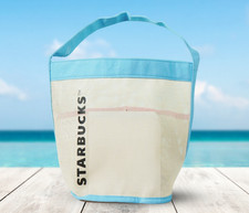 Starbucks Small Mesh Tote Blue and Cream Vietnam Exclusive New