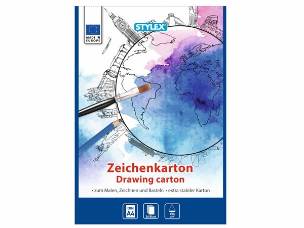 20 Blatt Zeichenkarton 190 G/M² Din A4 Zum Malen, Zeichnen Und Basteln-image