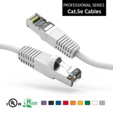 5 Pack of 6Ft CAT5E Shielded FTP Ethernet Network Booted Cable White