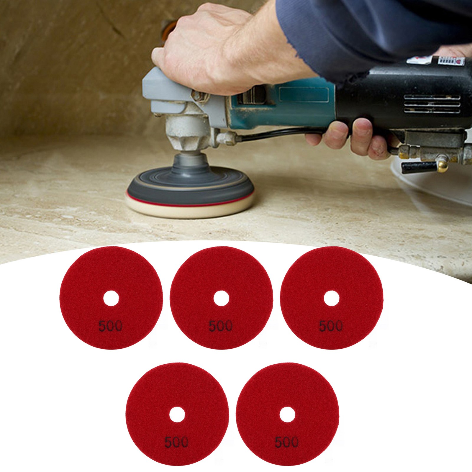 5Pcs 4in Wet Polishing Pads Soft Grinding Disc Kit For Marble Granite Ce