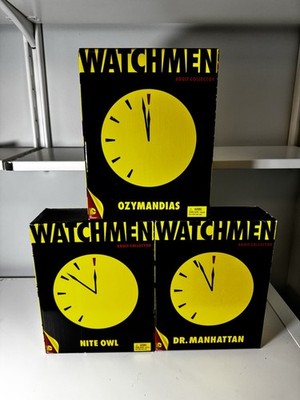DC Watchmen 3 Figure Lot DR. MANHATTAN NITE OWL OZYMANDIAS Figures - 2013 Mattel
