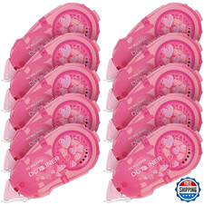 KOKUYO Glue Tape Refill 10-Pack Scrapbooking Double Sided 52.5ft Pink Heart