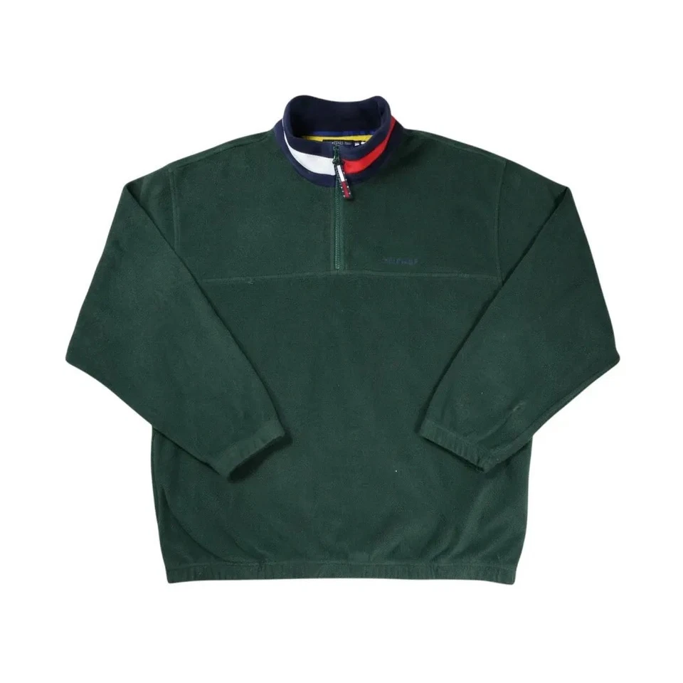 Pull pull Tommy Hilfiger — polaire — vert forêt — taille L - Photo 1/4