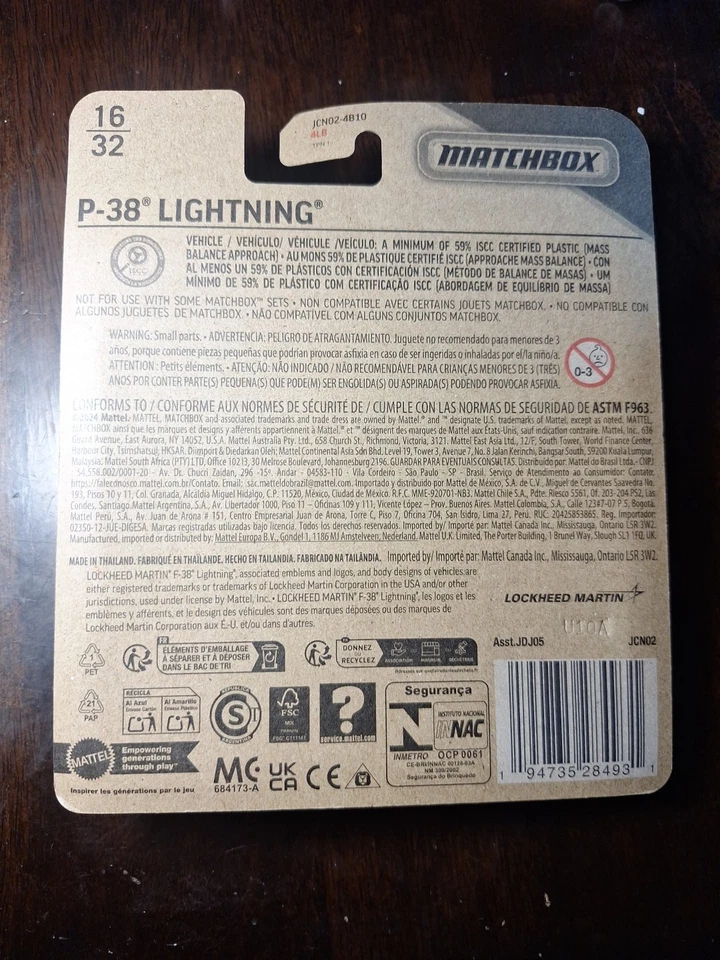 Matchbox Sky Busters P-38 Lockheed Lightning Mattel Diecast Plane - Brand New - Image 2 of 2