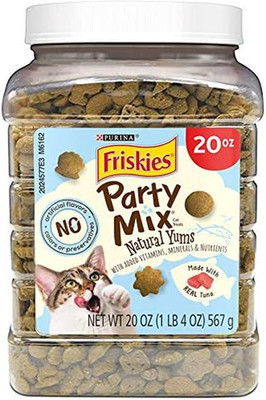 Purina Friskies Natural Cat Treats, Party Mix Natural Yums With Wild Caught Tuna