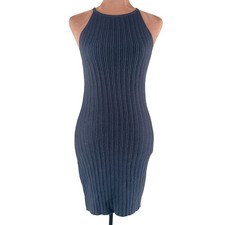 ASOS Design Sweater Dress Women's US 2 Black Ribbed Halter Mini/Midi NWT Layer