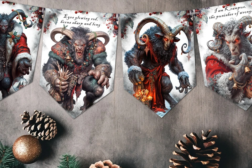 Традиционное языческое рождественское украшение Krampus из альпийского фольклора - Изображение 3 из 3