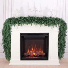 Hananona 9 FT Artificial Cedar Garlands, Real Touch Winter 9 FT, Green 