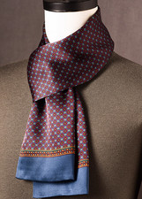 100 Silk mulberry men women Scarf neckerchief Wrap dot navy blue red MY220-3