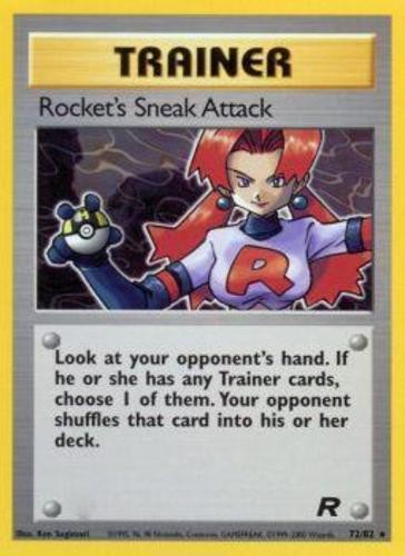 Lightly Played Rocket's Sneak Attack - 72/82 - Rare - Unlimited Edition Pokemon 