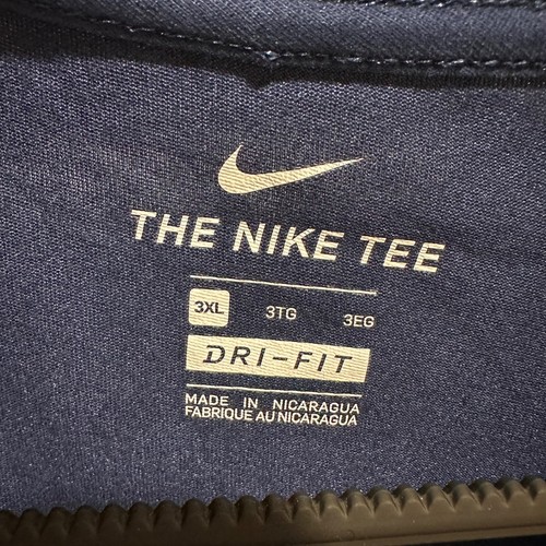 Nike WRESTLING Mens Size 3XL Navy Blue Silver Swoosh DRI-FIT T-Shirt NEW - Picture 5 of 5