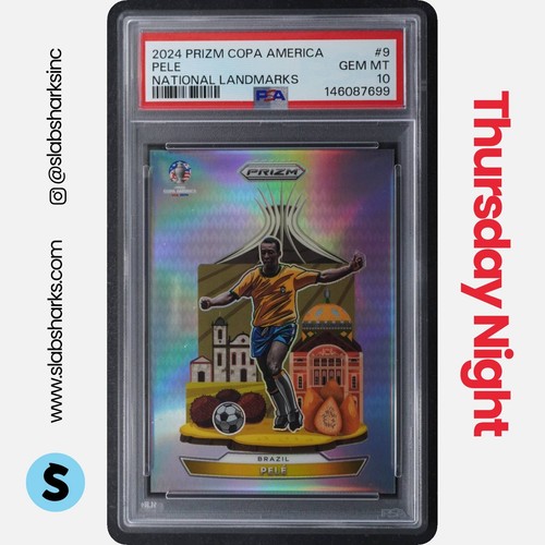 2024 PANINI PRIZM COPA AMERICA #9 PELE NATIONAL LANDMARKS PSA 10