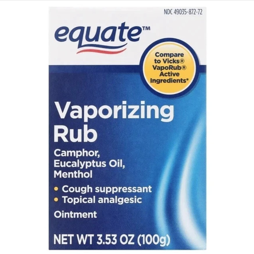 Equate Vaporizing Rub Ointment 3.53oz Compare to Vicks Vaporub Active Ingredient