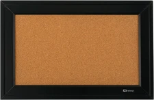 Cork Bulletin Board, Framed Corkboard, 11” X 17”, Black Frame, Message Board (79
