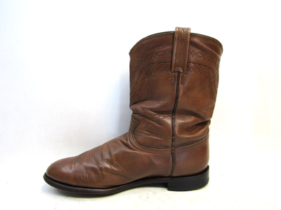 Justin Cowboy Western Boots Leather Size 9.5 D Justin Mens Black London Calf Leather Western Boots 13in  main image 4