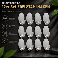12 Edelstahl Handtuchhaken Klebehaken Wandhaken Bad KüChe Haken Selbstklebend