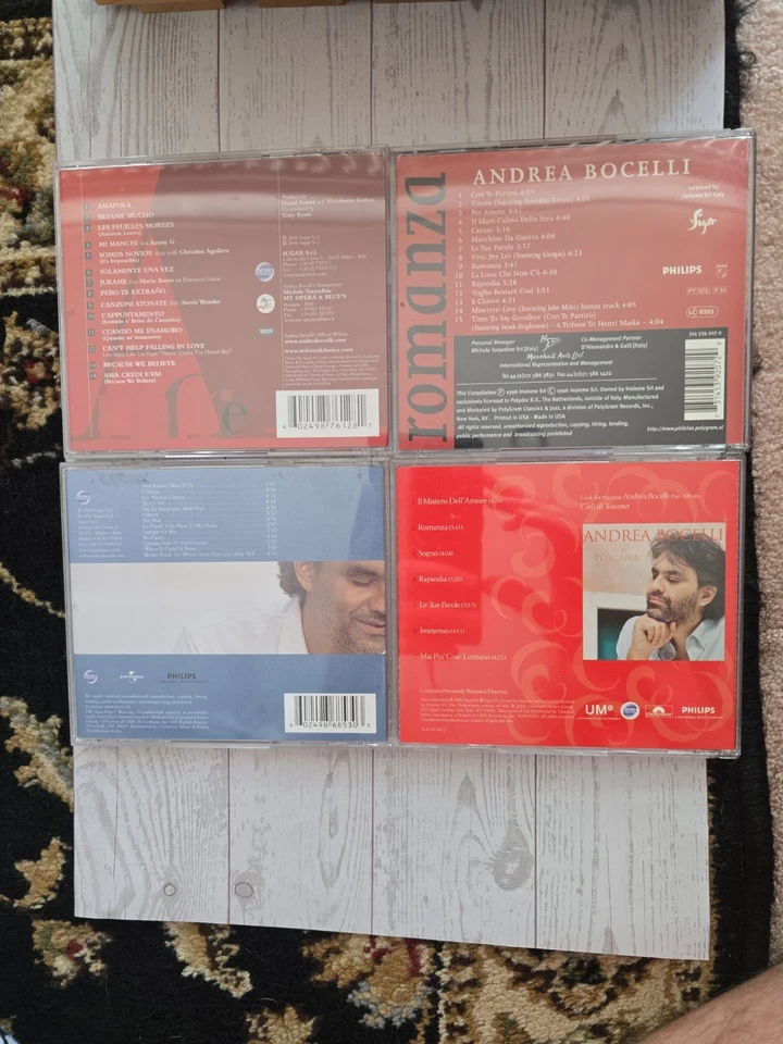 Andrea Bocelli 4 CD Lot Amore, Romanza, Mystery Of Love, Andrea - Image 2 of 4