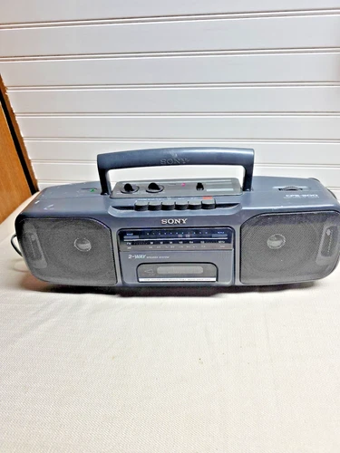 Sony CFS-200 Stereo FM/AM Radio Cassette Recorder Boombox with Power Cord WORKS