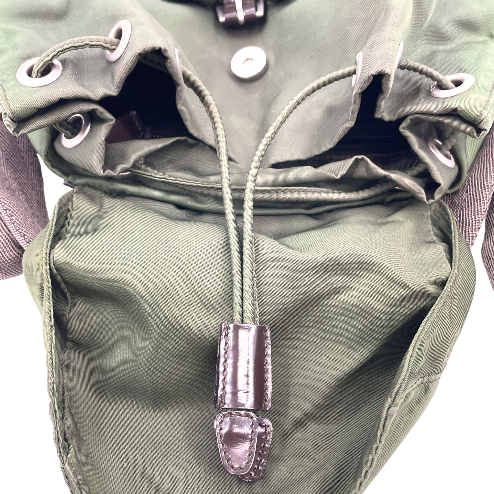 Auth PRADA Green Nylon Ladies Backpack W/Guarantee Card & Dust Bag KB704 thumbnail 20