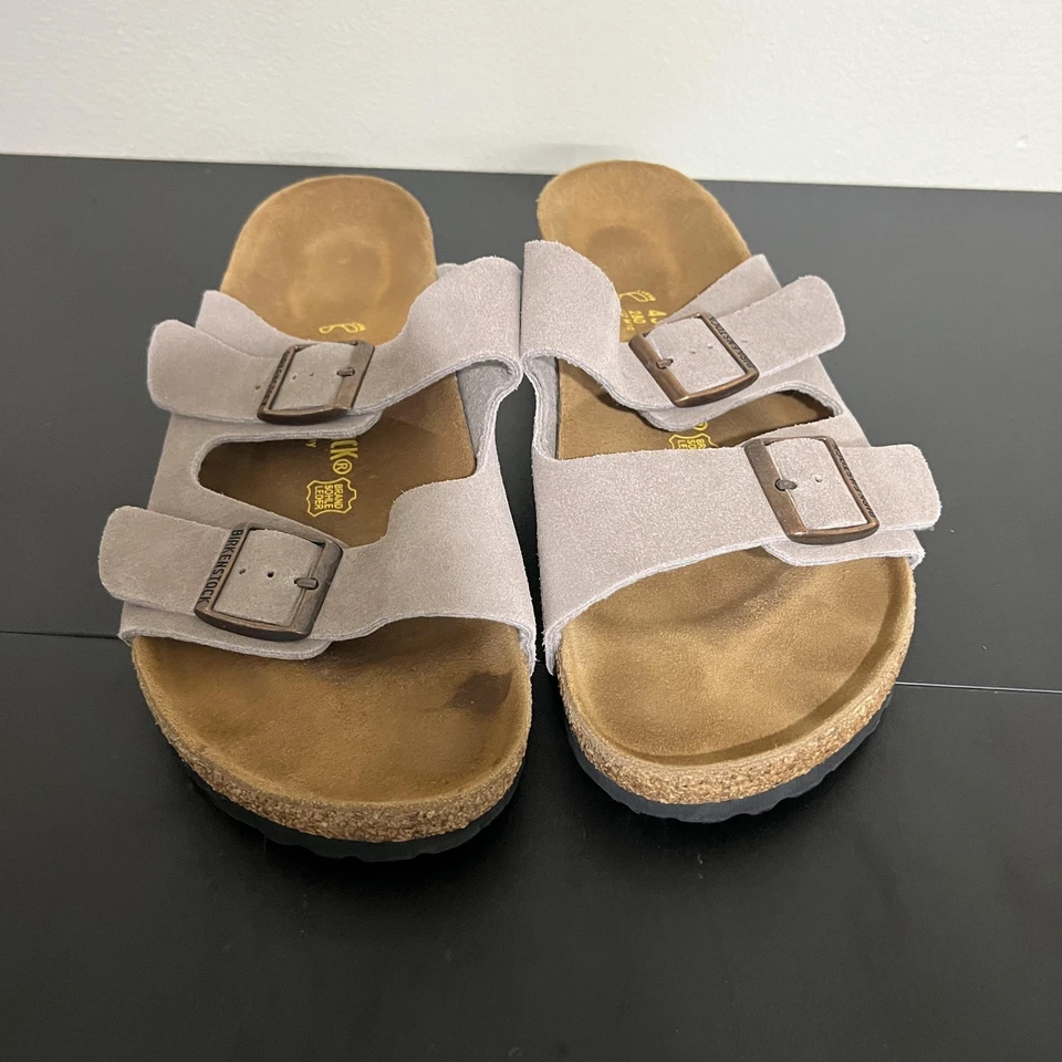 Sandalias Birkenstock para hombre 10 para mujer 12 gamuza topo Arizona corcho Alemania Foto 2 de 4