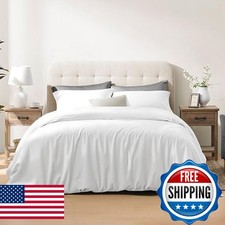 ACCURATEX Cooling Duvet Cover Set Twin Size - 100 Rayon Derived From Bamboo