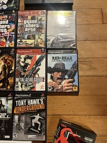 Sony PlayStation 2 Slim Collection Lot 24 Games 3 Controllers Eye Toy OEM Cables