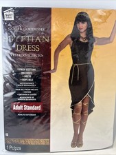 Cleopatra - Egyptian Goddess Dress - Toga - Black/Gold - Costume Women Standard