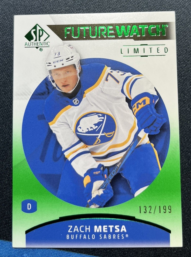 2025-26 SP Authentic Limited Green Future Watch #191 Zach Metsa /199 Sabres 