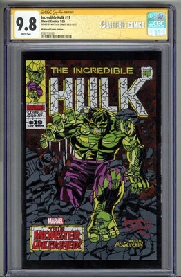 INCREDIBLE HULK #19 CGC 9.8 SS SIGNED MATTHEW DIMASI SHATTERED VARIANT POP 7