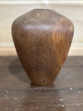 Hand Turned Black Walnut Wood Bowl Artisan Signed