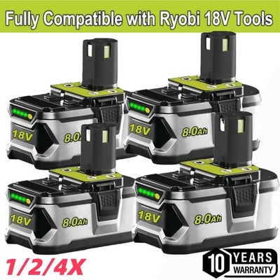 1-10* 8.0Ah For RYOBI P108 18Volt For One Plus High Capacity Lithium ion Battery