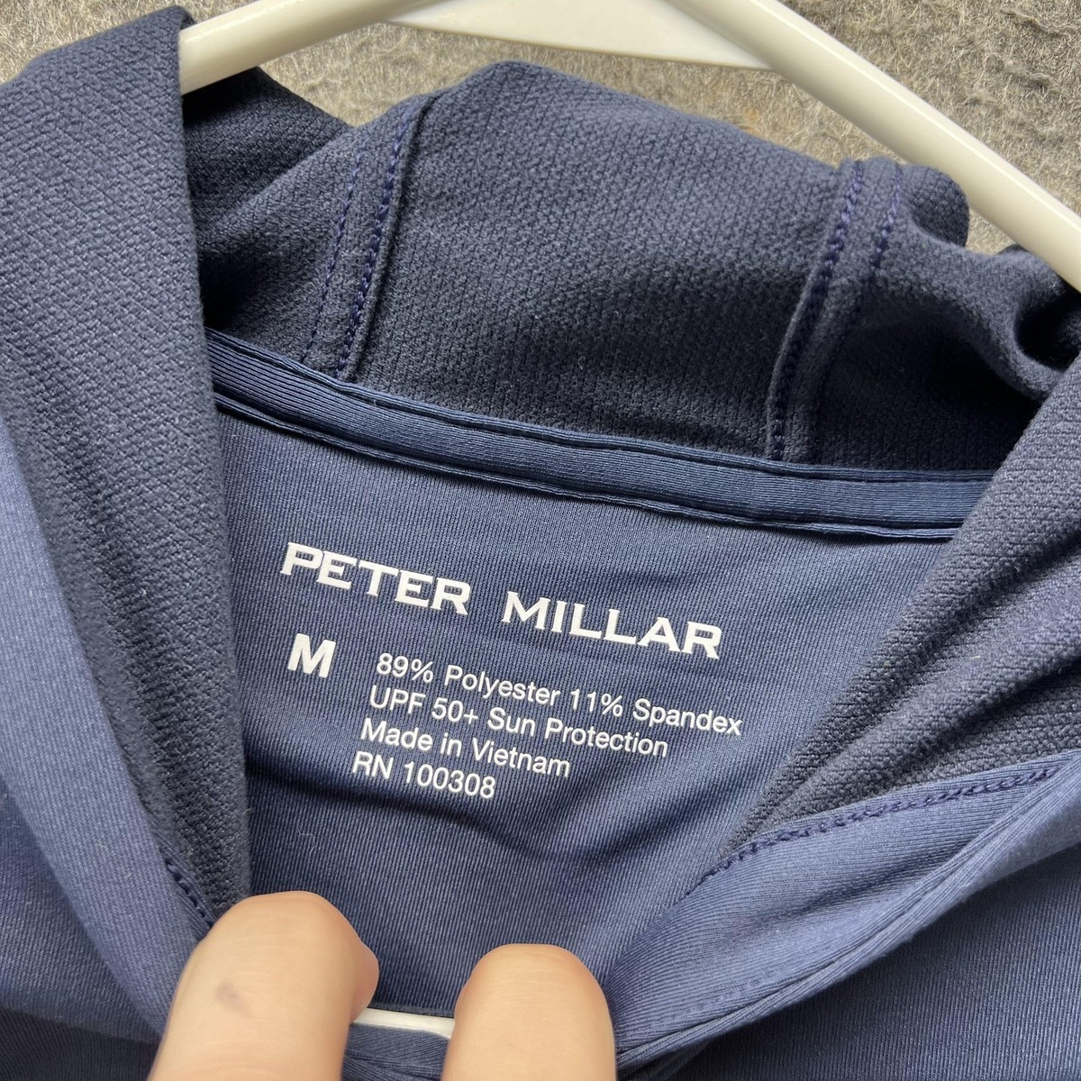 Peter Millar Hooded Shirt Womens Medium Blue UPF 50+ 45 47 Jupiter 