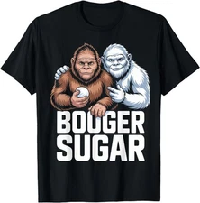 Booger Sugar Sasquatch Yeti Nose Beers Nose Nachos Selfi T-Shirt Funny Shirt