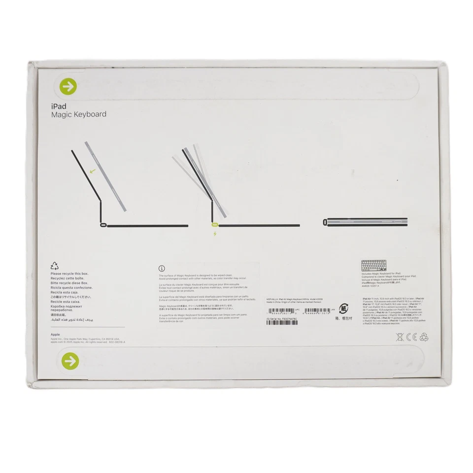 Apple Magic Keyboard for iPad Air 11-inch | A3339 | MDFV4LL/A | White - Image 2 of 4