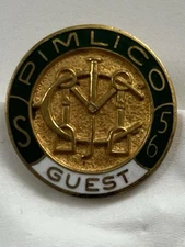 1965 Pimlico MJC Guest No.d Lapel Pin Spring Meet Preakness Winner Tom Rolfe